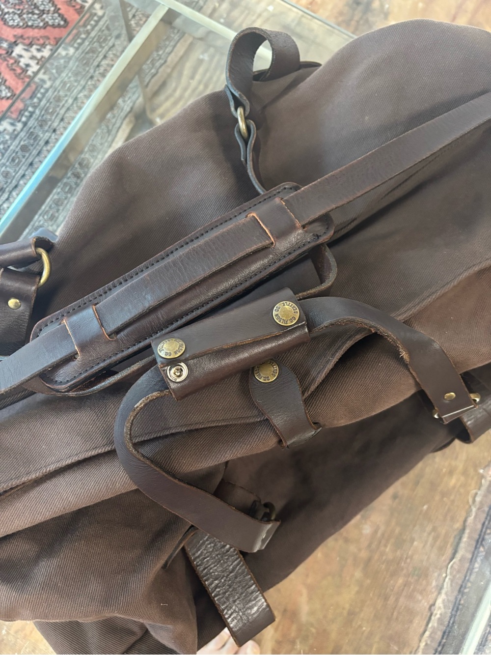 Filson Small Rugged Twill Duffle Bag, Brown - Picture 6 of 7